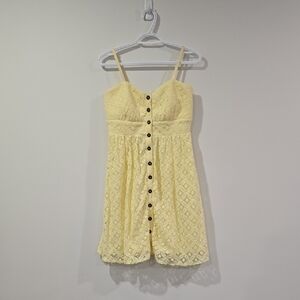 NWT Le Château Pale Yellow Lace Summer  Fairycore Dress